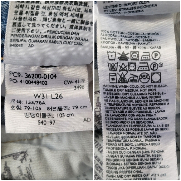 Levi's 501 Premium Original Cropped Medium Wash Button-Fly Raw Hem Jeans Size 31 - Picture 6 of 12